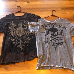 2 Men’s Affliction shirts